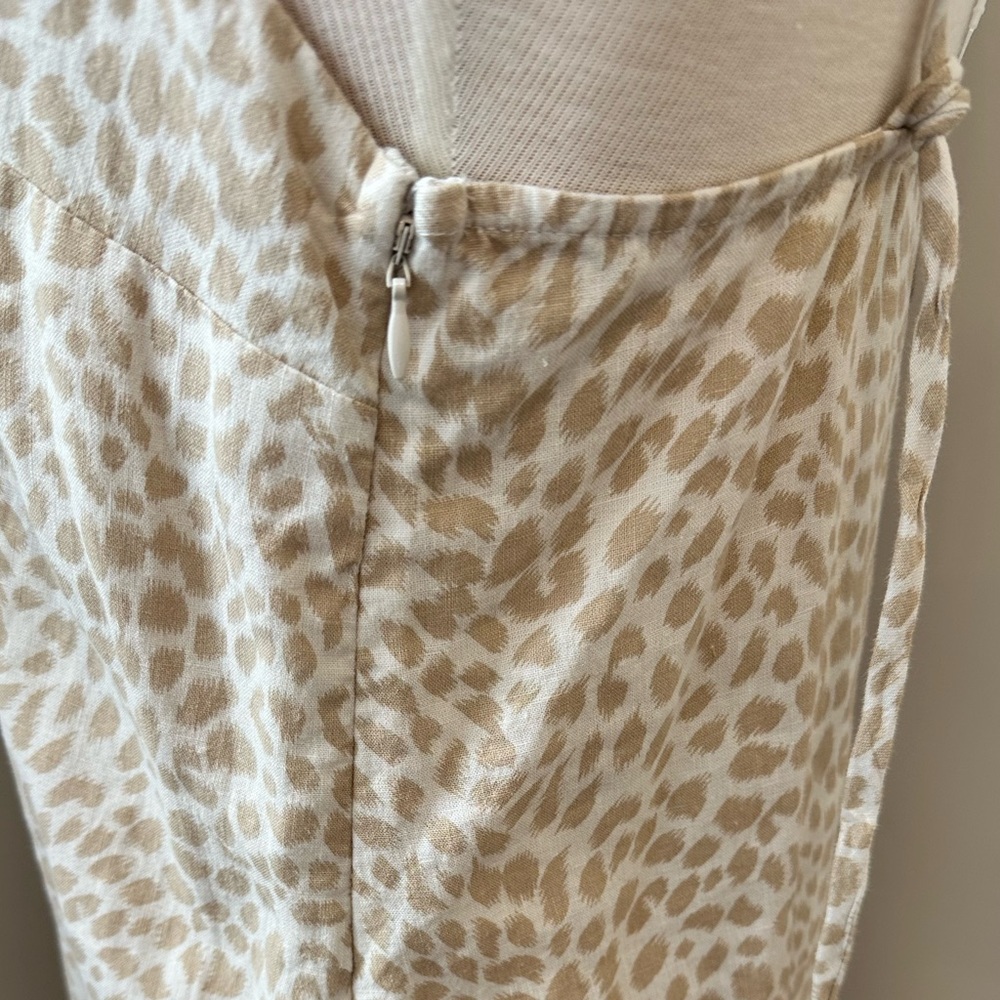 NWT Gap Women’s Linen Blend Cami Midi Dress Beige Leopard Print Size 6 - Picture 10 of 14